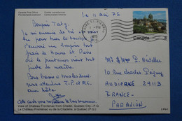 AR14 CANADA  BELLE CARTE  1975 HAVRE ST PIERRE POUR  AUDIERNE  FRANCE +FRONTENAC ++ AFFR. PLAISANT - Covers & Documents