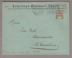 CH Portofreiheit 1915-01-04 Zürich Brief Mit Zu#5A 10Rp. Kl#471 "Lehrlings-Patronat Zürich" - Franchise