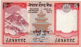 NEPAL 5 RUPEES 2010 P- 60b  Xf - Népal