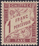 FRANCE, 1893-1935, Timbre Taxe ( Yvert 40 Lilas-brun Sur Paille) - 1859-1959 Mint/hinged