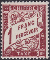 FRANCE, 1893-1935, Timbre Taxe ( Yvert 40A Lilas-brun Sur Blanc ) - 1859-1959 Nuevos