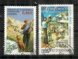 ANDORRE. EUROPA 2003. XXIII Foire Concours D'Andorre, Chien & Berger,2 Timbres Oblitérés Andorre, 1 ère Qualité - Used Stamps