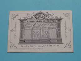 S. WALTERS - SCHILDERS S.on 7 - Rue Des Paroissiens N° 6 - BRUXELLES ( Porcelein Porcelaine Porzellan ) ! - Visitenkarten