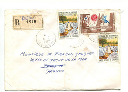 CAMEROUN Kribi 1978 - Affranchissement Sur Lettre Recommandée - Coton / Espace - Camerún (1960-...)