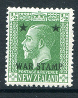 New Zealand 1915 War Tax Stamp - ½d Green HM (SG 452) - Nuovi