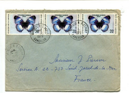 CAMEROUN Douala Départ 1979 - Affranchissement Multiple Sur Lettre - Papillons - Butterflies