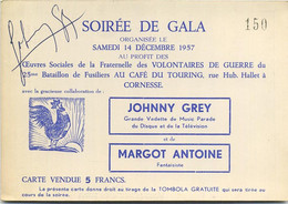 Cornesse   :  Soirée De Gala 1957 : Oeuvres Volontaires De Guerre.......................   ( 15 X 10.5 Cm )   See Scans - Pepinster