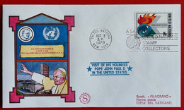 UNITED NATIONS UNO NEW YORK 1979 VISIT POPE JOHN PAUL II IN THE UNITED STATES OF AMERICA AIR MAIL TO THE VATICAN - Briefe U. Dokumente