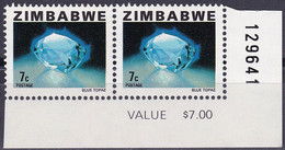 Zimbabwe YT 5 Mi 231 Année 1980 (MNH **) Topaze Bleu - Pierre Précieuse - Zimbabwe (1980-...)