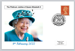 GB 2022 Queen Elizabeth II Platinum Jubilee Women Royalty Privately Produced (white) Glossy Postal Card 150 X 100mm Supe - Otros