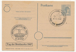 ALLEMAGNE - 4 Entiers Postaux Oblitérés Journée Du Timbre 1947 - Kiel, Holzminden, Schleswig, Münster (repiquage) - Giornata Del Francobollo