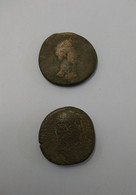 Lot 2 Grandes Monnaies Romaines_ Les 1er Empereurs_ Ier S._ Grands Bronzes Romains - Autres & Non Classés