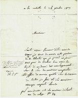 1809 MARINE LA ROCHELLE LETTRE SIGNEE RENSEIGNEMENT SUR UN OFFICIER => TOULON COMMISSAIRE DE LA MARINE - Historische Documenten