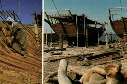 Kuwait, Kuwait City مدينة الكويت, Traditional Shipbuilding (1986) Postcard - Kuwait