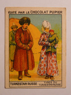 CHOCOLAT PUPIER - TURKESTAN RUSSE RUSSIE - IMAGE BON POINT  ASIE N°201 - CIRCA 1930 - 5cm X 6.5cm Couple Avec Bébé - Autres & Non Classés