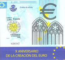 [P98] España 2009. Prueba De Artista. X Aniversario Del Euro - Probe- Und Nachdrucke