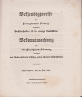 1853. DANMARK. Bekjendtgjørelse For Hertugdømmet Slesvig, Angaaende Postforholdet  Til De øvrige Landsdele... - JF517075 - ...-1851 Prephilately