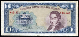 CHILE BILLETES: 100 ESCUDOS 1962-1970: CAMBIO A ESCUDO. - Cile