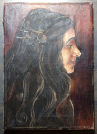 Portrait D'une Jeune Femme Aux Longs Cheveux Noirs/ Portrait Of A Young Lady With Long Black Hair - Olii