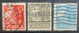 DENMARK 1927 - Canceled - Sc# 192-194 - Used Stamps