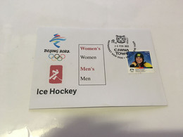 (2 G 11) Beijing 2022 Winter Olympics Games - Ice Hockey Cover (closing Ceremony Date Of The Winter Games Postmark) - Invierno 2022 : Pekín