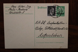 1941 Metz Montenich KA-BE Aschersleben Löthringen Dt Reich Lorraine Cover Occupation Besetzung Westmark Entier - Guerre De 1939-45