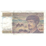 France, 20 Francs, Debussy, 1992, TTB, Fayette:66bis.3, KM:151f - 20 F 1980-1997 ''Debussy''