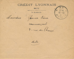 Delcampe - Cachet " * PP *  METZ 1 " LETTRE IMPRIMÉ CREDIT LYONNAIS METZ - RABAT NON COLLÉS - MOSELLE LORRAINE - Briefe U. Dokumente