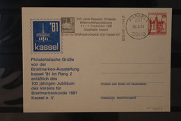 Deutschland 1981, Ganzsache Kassel '81; PP 144/1; Wertstempel BuS 25 Pf, Sonderstempel - Cartes Postales Privées - Oblitérées