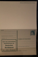 Deutschland 1978, Ganzsache Wiesbaden; Wertstempel BuS 40 Pf. Postkarte Mit Antwortkarte - Privé Postkaarten - Ongebruikt