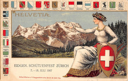 CPA SUISSE HELVETIA EIDGEN SCHUTZENFEST ZURICH 1907 - Zürich