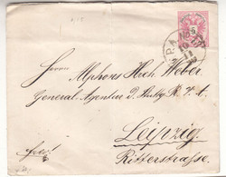 Autriche - Lettre De 1890 - Entier Postal - Oblit R.P.A. N° 18 - Exp Vers Leipzig - - Covers & Documents