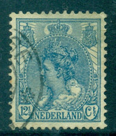 Nederland 1899 Koningin Wilhelmina Bontkraag 12 1/2 Ct Blauw NVPH 63 Gebruikt - Usados