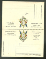 Carte Double Correspondance Des Armées De La République Avec Carte Réponse Franchise Postale 1914 - Covers & Documents
