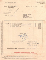 Facture - BEAUNE - Gds Vins Ets Guy LEBLANC - 1953 - Invoices