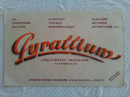 Buvard PUB PHARMACIE PYRALLIUM équilibrant Cellulaire Laboratoires Couderc Paris - Produits Pharmaceutiques