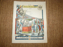 Protège-Cahier/Couverture"Série Historique N°15-Les Drapeaux Envoyés Par Les 14 Armées" -Format Plié 22,8x18,2 Cm Env. - Protège-cahiers