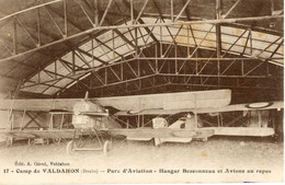 CAMP DE VALDAHON PARC D'AVIATION HANGAR BESSONNEAUX ET AVIONS AU REPOS 1928 - Sonstige & Ohne Zuordnung