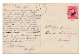 POSTKAART   STEMPEL  BOUSSU OP ALBERT 10 C     2 SCANS - Fortune Cancels (1919)