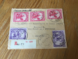 Congo Belge N°176 (x3) Et 173 (x2) Sur Recommandé De Nizi . Très Beau - 1923-44: Cartas