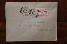 1942 Abbeville France Timbre Oeuvres De L'Air Seul Sur Lettre Cover - 2. Weltkrieg 1939-1945