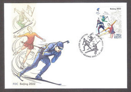 Winter Olympic Games 2022 Estonia  Stamp FDC Mi 1032 - Winter 2022: Peking