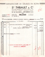 Facture - PETIT-QUEVILLY - Manufacture De Meubles En Rotin ... Sté THIBAULT & Cie - 1960 - Petits Métiers