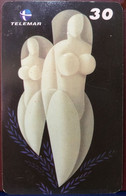 Phone Card Manufactured By Telemar In 2001 - Series: Woman's Shapes - Painting And Text Made By César G. Villela - Pintura