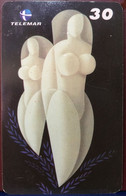 Phone Card Manufactured By Telemar In 2001 - Series: Woman's Shapes - Painting And Text Made By César G. Villela - Painting