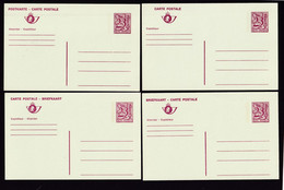 DDBB 208 - 4 X Entier Carte Postale 23 F  - COMPLET Catalogue SBEP 196 I à IV - Fraicheur Postale - Addr. Chang.