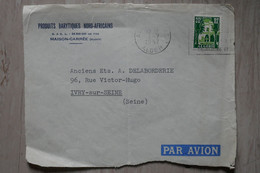 AR16 ALGERIE BELLE LETTRE DEVANT 1957  PAR AVION ALGER POUR IVRY PARIS FRANCE+  +AFFRANCH. PLAISANT - Briefe U. Dokumente