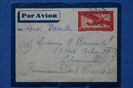 V21 INDO CHINA BELLE LETTRE 1935 INDOCHINE PAR AVION HANOI POUR REMIREMONT FRANCE+ AFFRANCH. INTERESSANT - Covers & Documents