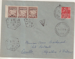 ANDORRE : N° T 2 . 2 EX . " FONT - ROMEU " . TAXEE A SOLDEU  A 30 Cts . 1931 . - Covers & Documents
