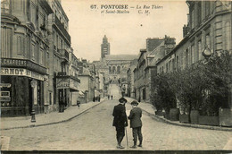 Pontoise * La Rue Thiers Et St Maclou * Commerces Magasins - Pontoise